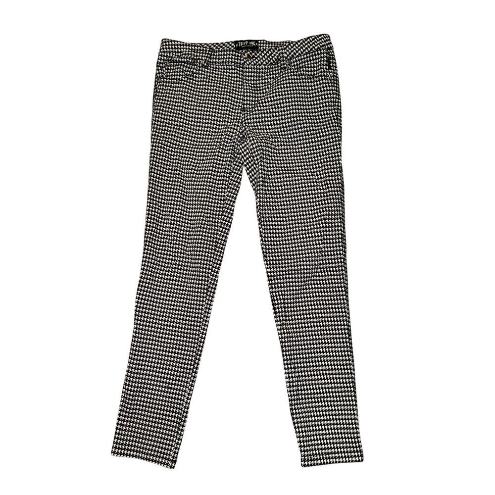 Tripp NYC Skinny Pants Womens Size 11 Black White Houndstooth Mid Rise Goth Punk